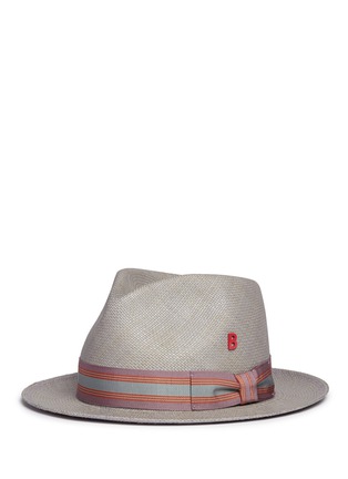 Figure View - Click To Enlarge - MY BOB - '24 Hours' stripe ribbon band straw fedora hat
