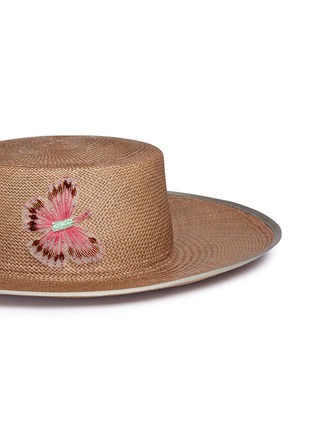 Detail View - Click To Enlarge - MY BOB - 'Sevillana' butterfly appliqué straw boater hat