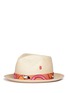 Figure View - Click To Enlarge - MY BOB - '24 Hours' flamingo embroidery straw fedora hat