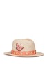 Main View - Click To Enlarge - MY BOB - 'Fedora Hippie' butterfly floral embellished straw hat