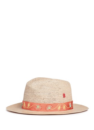 Figure View - Click To Enlarge - MY BOB - 'Fedora Hippie' butterfly floral embellished straw hat