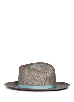 Main View - Click To Enlarge - MY BOB - 'Fedora Vintage' grosgrain ribbon mélange straw hat