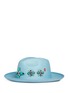 Figure View - Click To Enlarge - MY BOB - Floral embellished straw fedora hat
