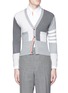 Main View - Click To Enlarge - THOM BROWNE  - Colourblock stripe sleeve cashmere cardigan