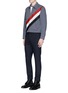 Figure View - Click To Enlarge - THOM BROWNE  - Colourblock sleeve T-shirt
