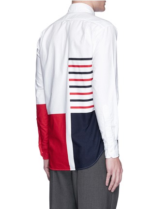 Back View - Click To Enlarge - THOM BROWNE  - Assorted stripe print Oxford shirt