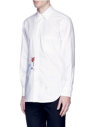 Front View - Click To Enlarge - THOM BROWNE  - 'Hector' appliqué cotton Oxford shirt