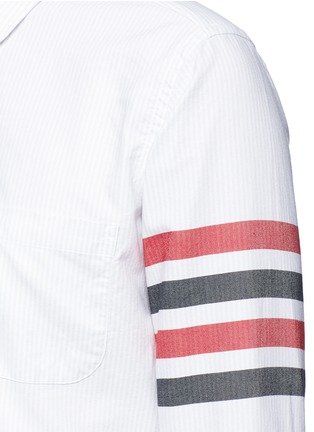 Detail View - Click To Enlarge - THOM BROWNE  - Stripe sleeve cotton Oxford shirt