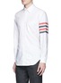 Front View - Click To Enlarge - THOM BROWNE  - Stripe sleeve cotton Oxford shirt