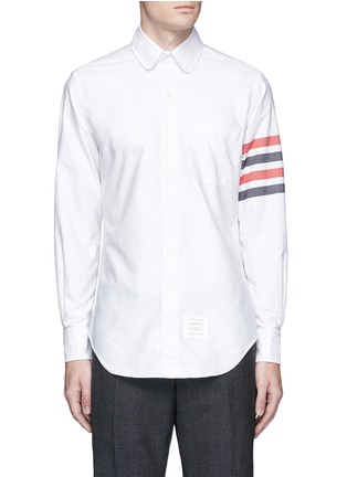 Main View - Click To Enlarge - THOM BROWNE  - Stripe sleeve cotton Oxford shirt