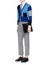Figure View - Click To Enlarge - THOM BROWNE  - Colourblock stripe sleeve cashmere cardigan
