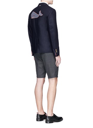 Figure View - Click To Enlarge - THOM BROWNE  - Whale embroidered cashmere blazer