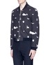 Front View - Click To Enlarge - THOM BROWNE  - Icon embroidered leather varsity jacket