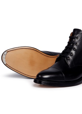  - THOM BROWNE  - Cap toe leather Derby boots
