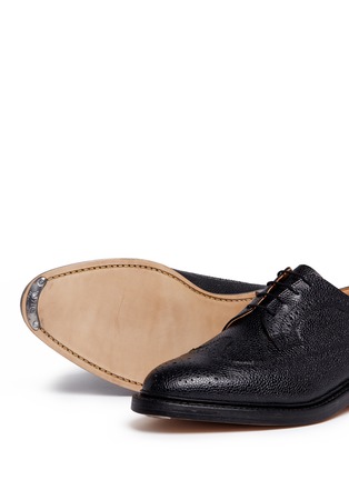  - THOM BROWNE  - Classic longwing brogue pebble leather derbies