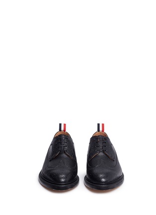 Front View - Click To Enlarge - THOM BROWNE  - Classic longwing brogue pebble leather derbies