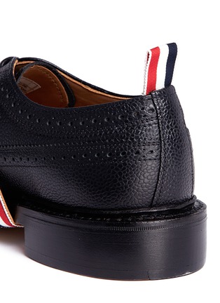 Detail View - Click To Enlarge - THOM BROWNE  - Stripe buckle longwing brogue leather Derbies
