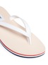 Detail View - Click To Enlarge - THOM BROWNE  - Stripe leather flip flops