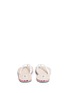 Back View - Click To Enlarge - THOM BROWNE  - Stripe leather flip flops