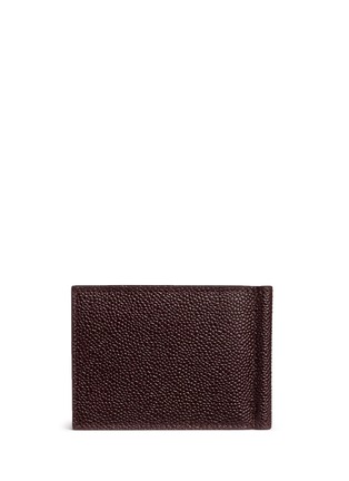 Back View - Click To Enlarge - THOM BROWNE  - Pebble grain leather money clip wallet