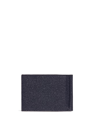Back View - Click To Enlarge - THOM BROWNE  - Pebble grain leather money clip wallet