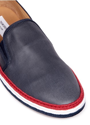 Detail View - Click To Enlarge - THOM BROWNE  - Coated canvas espadrille slip-ons