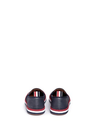 Back View - Click To Enlarge - THOM BROWNE  - Coated canvas espadrille slip-ons