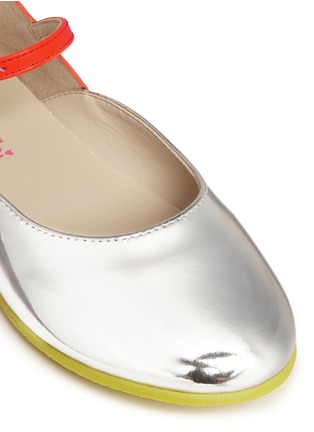 Detail View - Click To Enlarge - SOPHIA WEBSTER - 'Chiara Mini' butterfly mirror leather toddler Mary Jane flats