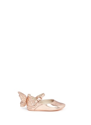 Main View - Click To Enlarge - SOPHIA WEBSTER - Chiara Baby' metallic leather infant Mary Jane flats