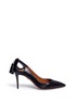Main View - Click To Enlarge - AQUAZZURA - 'Forever Marilyn 85' tassel bow leather pumps