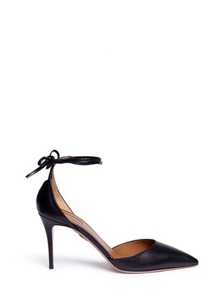 Main View - Click To Enlarge - AQUAZZURA - 'Heart Breaker' ankle tie leather pumps
