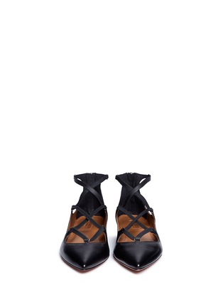 Front View - Click To Enlarge - AQUAZZURA - 'Mischa' caged strap leather flats