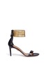 Main View - Click To Enlarge - AQUAZZURA - 'Spin Me Around 75' metallic anklet leather sandals