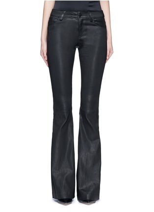 Main View - Click To Enlarge - ALICE & OLIVIA - Lambskin leather bell bottom pants