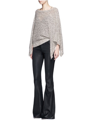 Figure View - Click To Enlarge - ALICE & OLIVIA - Lambskin leather bell bottom pants