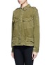 Front View - Click To Enlarge - CURRENT/ELLIOTT - Distressed denim military jacket
