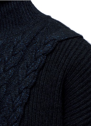 Detail View - Click To Enlarge - STELLA MCCARTNEY - Asymmetric wrap mixed cable knit sweater