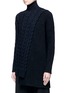Front View - Click To Enlarge - STELLA MCCARTNEY - Asymmetric wrap mixed cable knit sweater