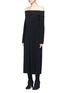 Front View - Click To Enlarge - LANVIN - Fold off-shoulder twill dress