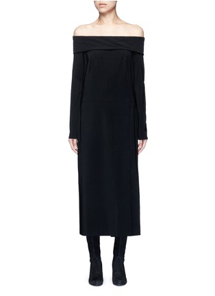 Main View - Click To Enlarge - LANVIN - Fold off-shoulder twill dress