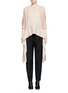 Main View - Click To Enlarge - LANVIN - Silk sleeve combo drape top