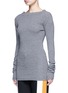 Front View - Click To Enlarge - STELLA MCCARTNEY - Off-shoulder rib knit wool sweater