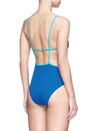 Back View - Click To Enlarge - ARAKS - 'Kenley' cutout grid back one-piece swimsuit