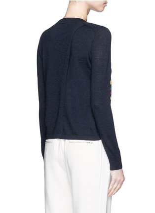 Back View - Click To Enlarge - KENZO - 'Tanami' slit back wool and silk print sweater