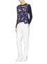 Figure View - Click To Enlarge - KENZO - 'Tanami' slit back wool and silk print sweater