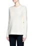 Front View - Click To Enlarge - PROENZA SCHOULER - Side tie wool blend jersey T-shirt