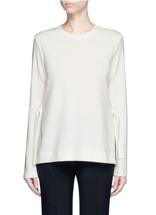 Main View - Click To Enlarge - PROENZA SCHOULER - Side tie wool blend jersey T-shirt