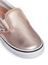 Detail View - Click To Enlarge - VANS - 'Slip-on V Metallic' leather toddler skate shoes