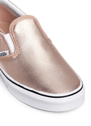 Detail View - Click To Enlarge - VANS - 'Classic Metallic' leather kids slip-ons