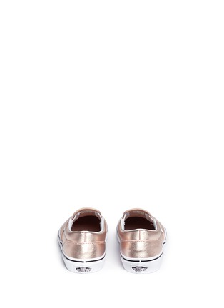 Back View - Click To Enlarge - VANS - 'Classic Metallic' leather kids slip-ons